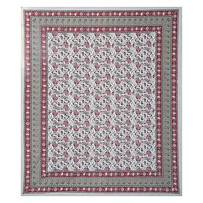 Decorative rug with intricate pattern on a white background