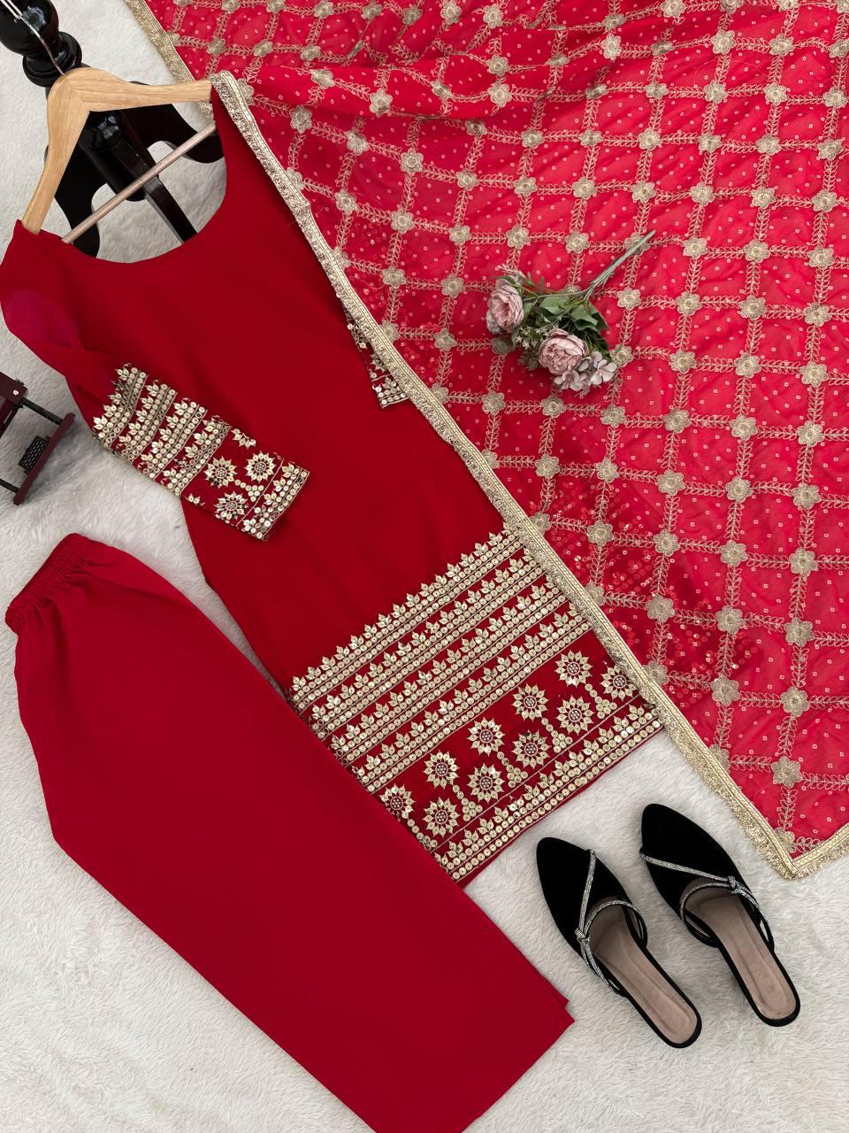pehraavi Step into effortless charm with our exclusive 3-piece set – crafted for comfort, stitched with grace.