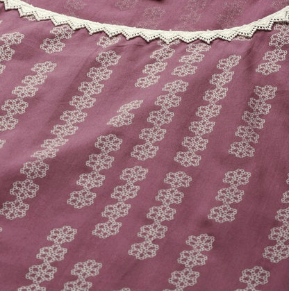 Pehraavii Women Mauve Printed Sleeveless Straight Kurta