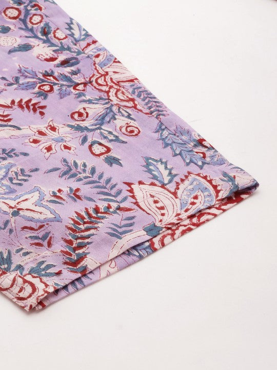 Folded fabric with a floral pattern on a white background